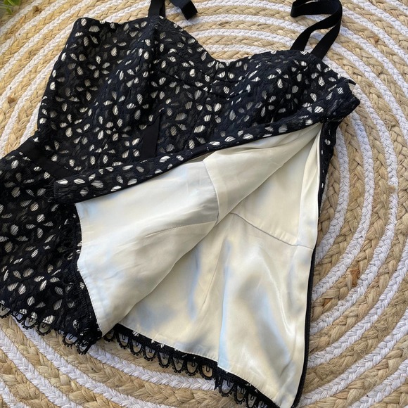 Milly Of New York Women's Lace Floral Leaf Strap Sexy Cami Tank Top Size 4 - Picture 9 of 10